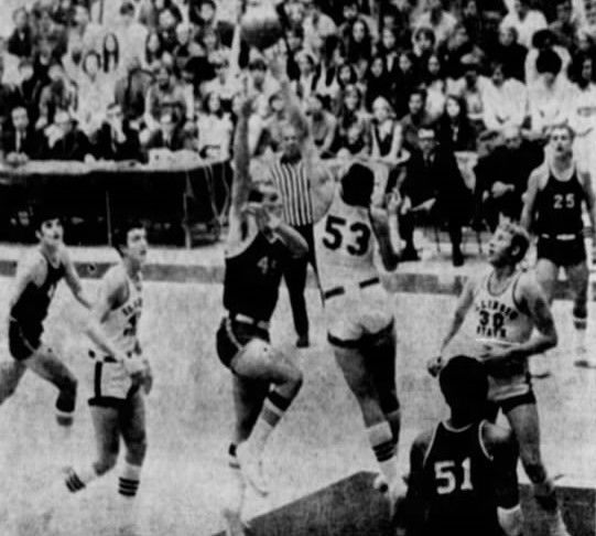 Game action from final IWU-ISU basketball game